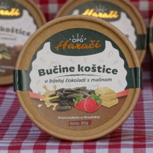 Bučine koštice u bijeloj čokoladi s malinom 80 g