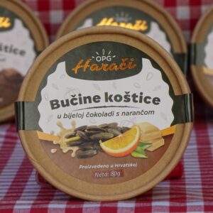 Bučine koštice u bijeloj čokoladi s narančom 80g